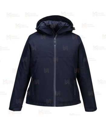 Parka acolchada con membrana impermeable y transpirable para mujer color azul marino
