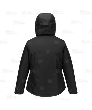 Parka acolchada con membrana impermeable y transpirable para mujer color negro