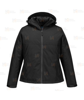 Parka acolchada con membrana impermeable y transpirable para mujer color negro
