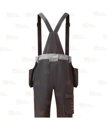 Peto elásticos impermeable y transpirable con refuerzos color gris y naranja flúor