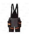 Peto elásticos impermeable y transpirable con refuerzos color gris y naranja flúor