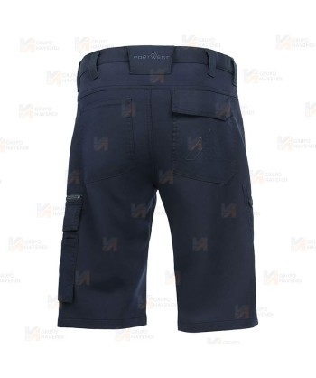 Bermudas elásticos multibolsillos con refuerzos color azul marino