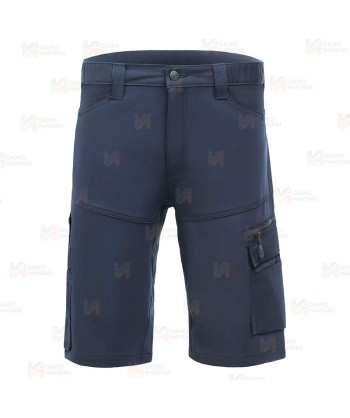 Bermudas elásticos multibolsillos con refuerzos color azul marino