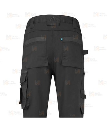 Pantalón elástico con refuerzos WX2 con materiales ecológicos color negro