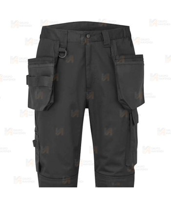 Pantalón elástico con refuerzos WX2 con materiales ecológicos color negro