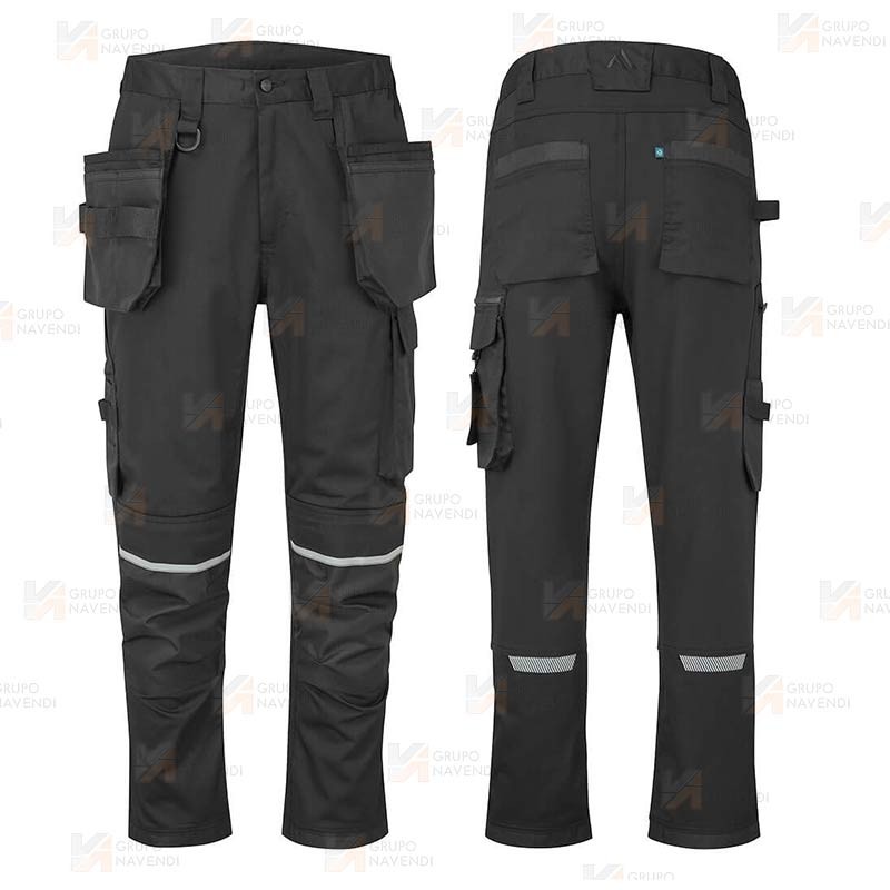 Pantalón elástico con refuerzos WX2 con materiales ecológicos color negro