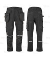 Pantalón elástico con refuerzos WX2 con materiales ecológicos color negro