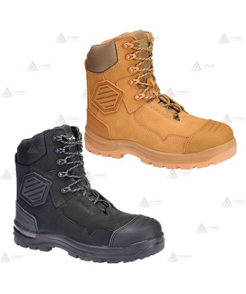 Bota de media caña no metálica con cremallera S3S HRO FO SC HI CI AN LG SR color negro