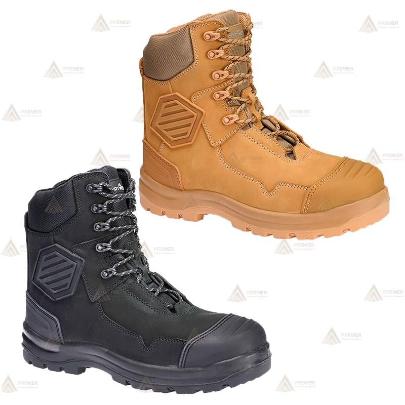 Bota de media caña no metálica con cremallera S3S HRO FO SC HI CI AN LG SR color negro