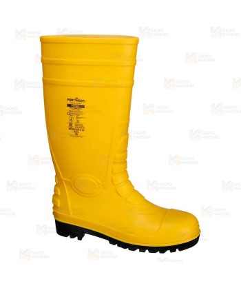 Bota de agua de seguridad alimentaria de Pvc/Nitrilo  S5 SRC color amarillo