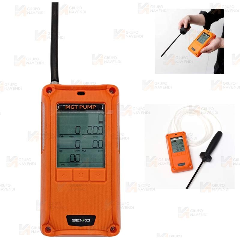 Detector multigás con con bomba de aspiración integrada para CH4/CO/H2S/O2