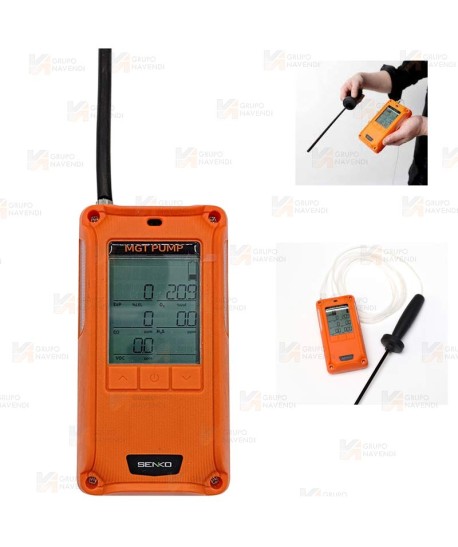 Detector multigás con con bomba de aspiración integrada para CH4/CO/H2S/O2