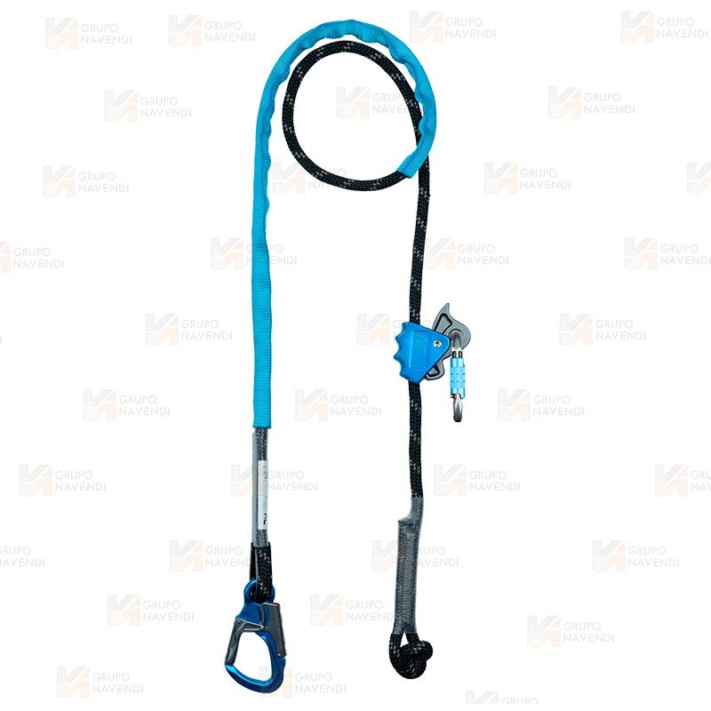 Amarre regulable de posicionamiento con regulador de aluminio
