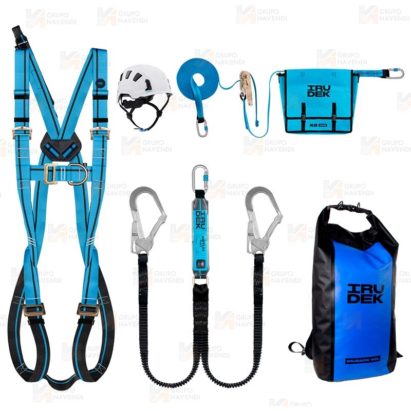 Kit Arnés mas casco y elemento de amarre para trabajos en altura