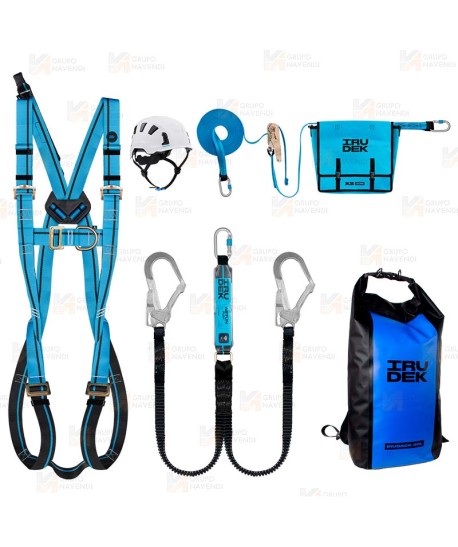 Kit Arnés mas casco y elemento de amarre para trabajos en altura