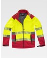 Softshell de trabajo en alta visibilidad color amarillo flúor y rojo con cintas segmentadas