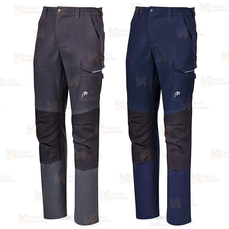Pantalón STRETCH bicolor multibolsillos con refuerzos