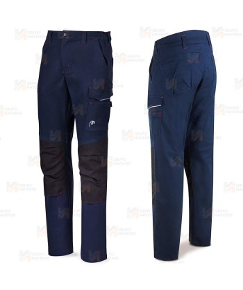 Pantalón STRETCH bicolor multibolsillos con refuerzos color azul marino