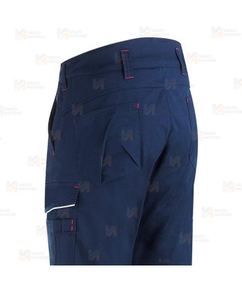 Pantalón STRETCH bicolor multibolsillos con refuerzos color azul marino