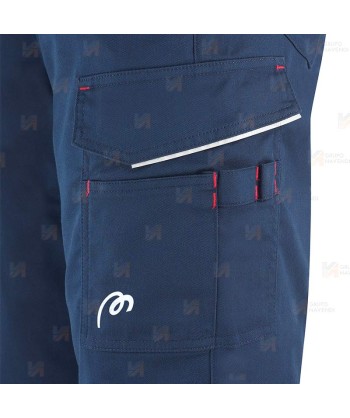 Pantalón STRETCH bicolor multibolsillos con refuerzos color azul marino