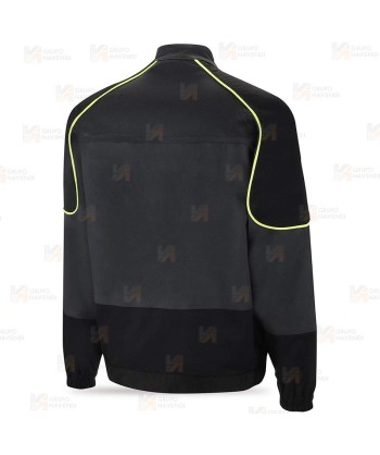 Cazadora Stretch bicolor con cuello mao con refuerzos color gris y negro