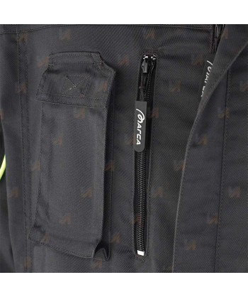 Cazadora bicolor con cuello mao con refuerzos color gris y negro