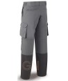 Pantalón elástico Strech multibolsillos con refuerzos de cordura color gris oscuro y negro