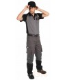 Pantalón elástico Strech multibolsillos con refuerzos de cordura color gris oscuro y negro