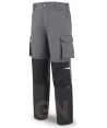 Pantalón elástico Strech multibolsillos con refuerzos de cordura color gris oscuro y negro