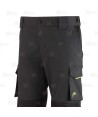 Pantalón elástico Strech multibolsillos con refuerzos de cordura color gris oscuro y negro