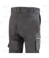 Pantalón elástico Strech multibolsillos con refuerzos de cordura color gris oscuro y negro