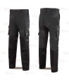 Pantalón elástico Strech multibolsillos con refuerzos de cordura color gris oscuro y negro