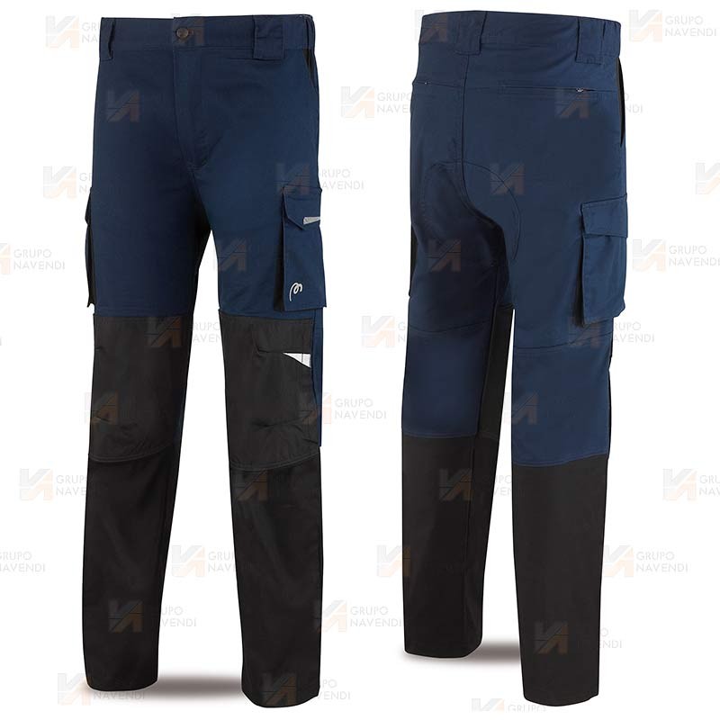 Pantalón elástico Strech, bicolor multibolsillos y con refuerzos