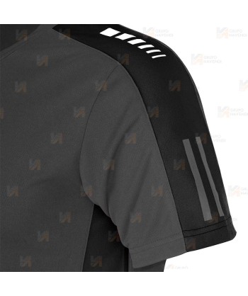 Camiseta técnica de cuello redondo y secado rápido color negro y gris