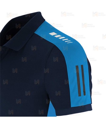 Polo técnico de manga corta y secado rápido color azul marino y azulina