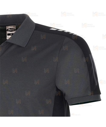 Polo técnico de manga corta y secado rápido color gris y negro