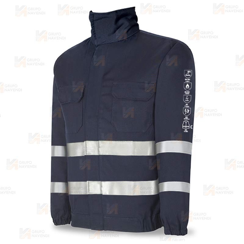 Cazadora ignífuga multinorma con cintas reflectantes 260 gr
