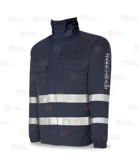 Cazadora ignífuga multinorma con cintas reflectantes 260 gr