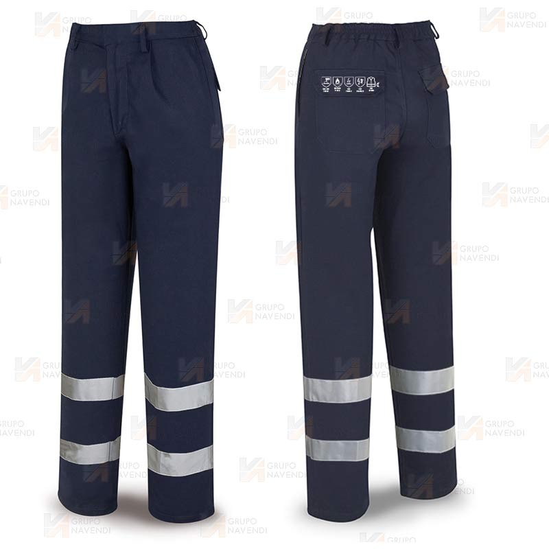 Pantalón ignífugo multinorma con cintas reflectantes 260 gr
