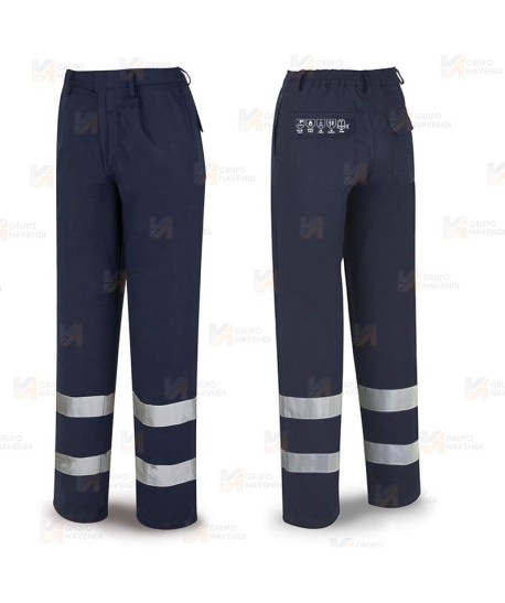 Pantalón ignífugo multinorma con cintas reflectantes 260 gr
