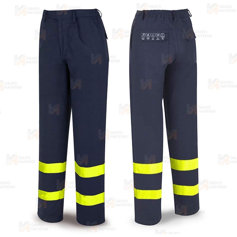 Pantalón ignífugo multinorma con cintas reflectantes 260 gr