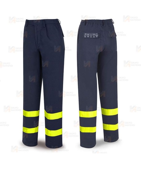 Pantalón ignífugo multinorma con cintas reflectantes 260 gr
