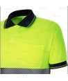 Polo bicolor de manga corta de alta visibilidad con cintas segmentadas