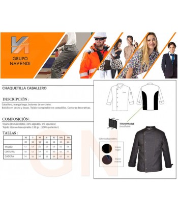 Chaqueta tejana de hombre para cocina