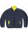 Cazadora acolchada reversible bicolor alta visibilidad con cinta segmentada