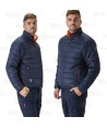 Cazadora acolchada reversible bicolor alta visibilidad con cinta segmentada