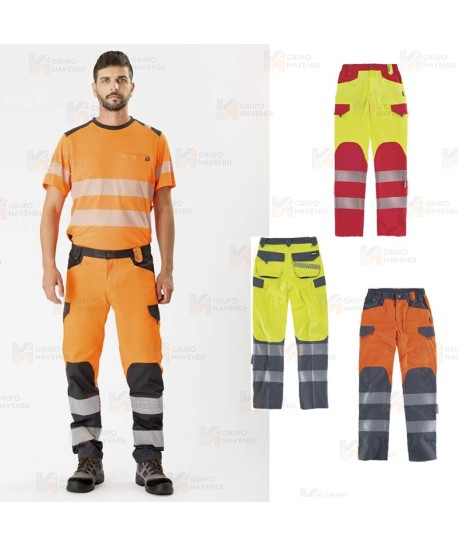 Pantalón de alta visibilidad con cintas reflectantes segmentadas