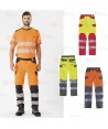 Pantalón de alta visibilidad con cintas reflectantes segmentadas