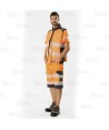 Chaleco softshell en Alta visibilidad naranja flúor con cintas reflectantes segmentadas