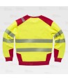 Sudadera con cintas reflectantes segmentadas amarillo flúor y rojo